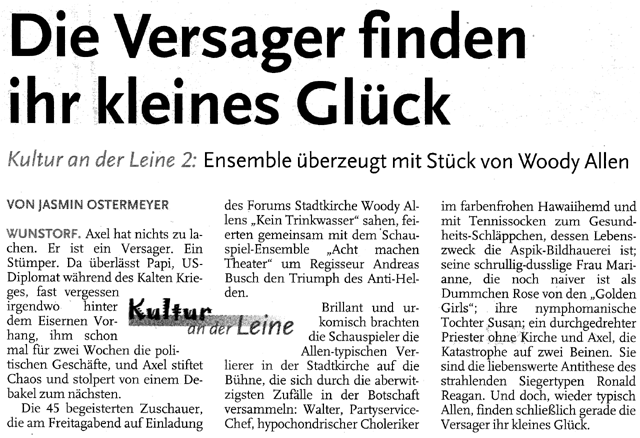 Kein Trinkwasser!